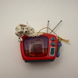 Disney 101 Dalmatians Enesco Christmas Ornament Retro Red TV Puppy Stocking